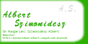 albert szimonidesz business card